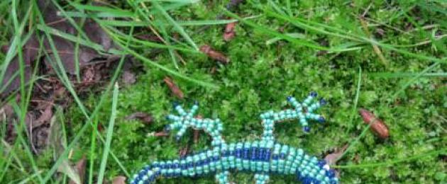 Ящерица из бисера: плетение объемной фигурки по схеме (видео). Как сделать ящерицу из бумаги Видео: Урок плетения ящерицы из бисера