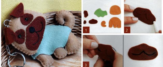 Řemesla psů z různých materiálů.  Novoroční psí řemesla Novoroční hračka v podobě psa s vlastními rukama